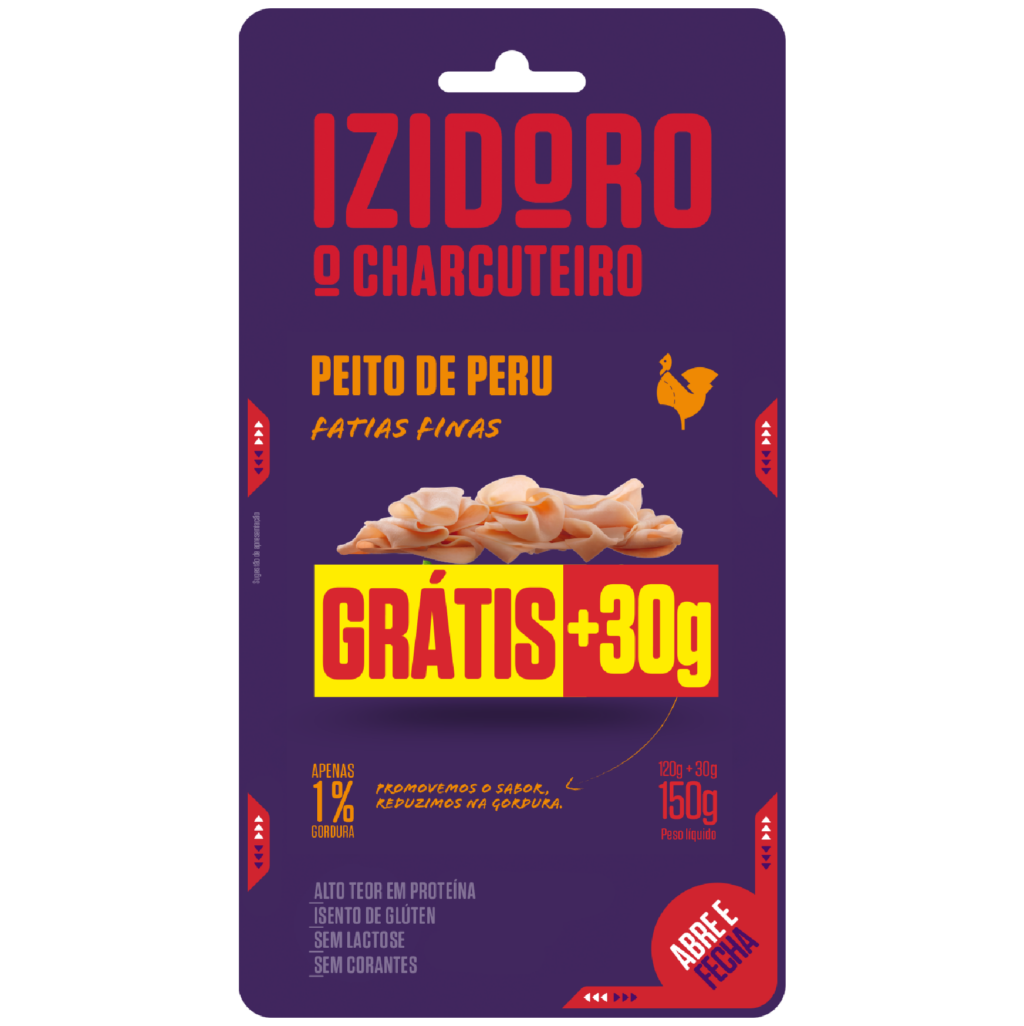 Fiambre Peito Peru Fatiado Fatias Finas 120g + 30g oferta