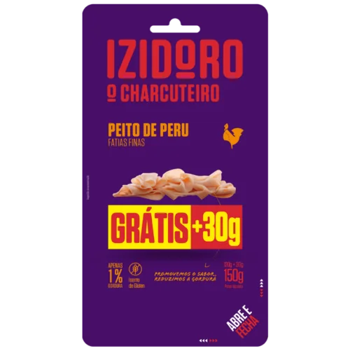 Fiambre Peito Peru Fatiado Fatias Finas 120g + 30g oferta