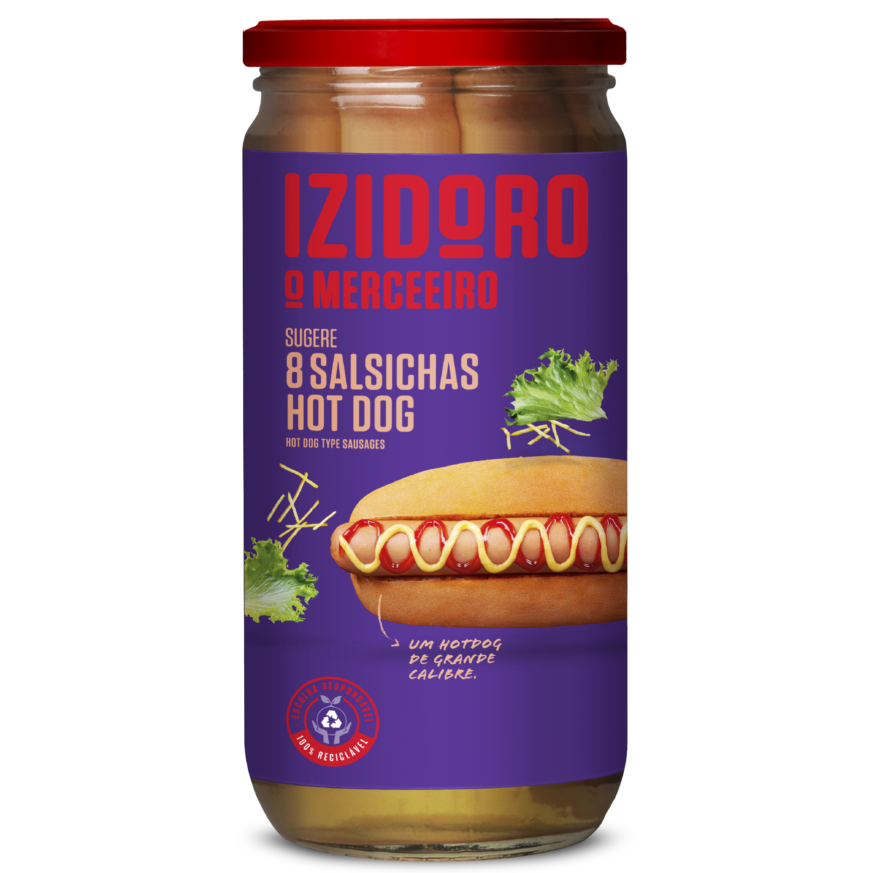 Salsichas Porco Hot Dog 8un